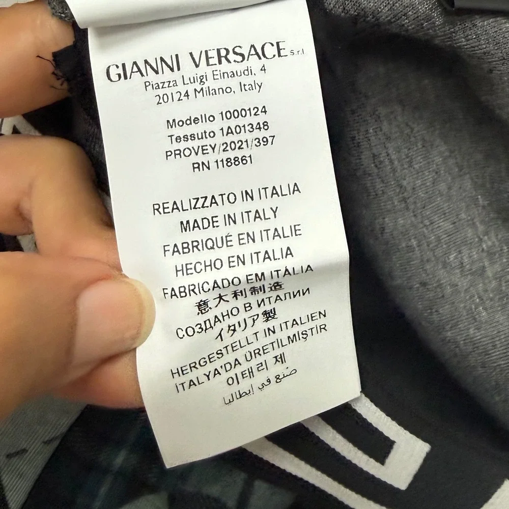 Versace‎ Kids Mixed Print Greca Waistband Shorts Blue Green 4Y Made in Italy